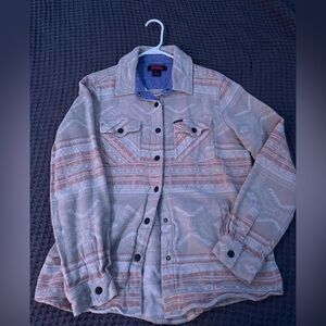 Rock & Roll Cowgirl Beige and Orange Button-Up Jacket